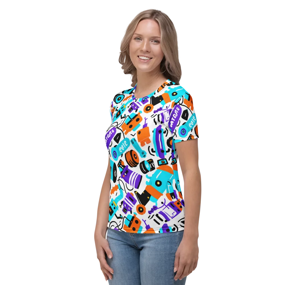 Robo Rave on Women's Crew Neck T-Shirt — Left