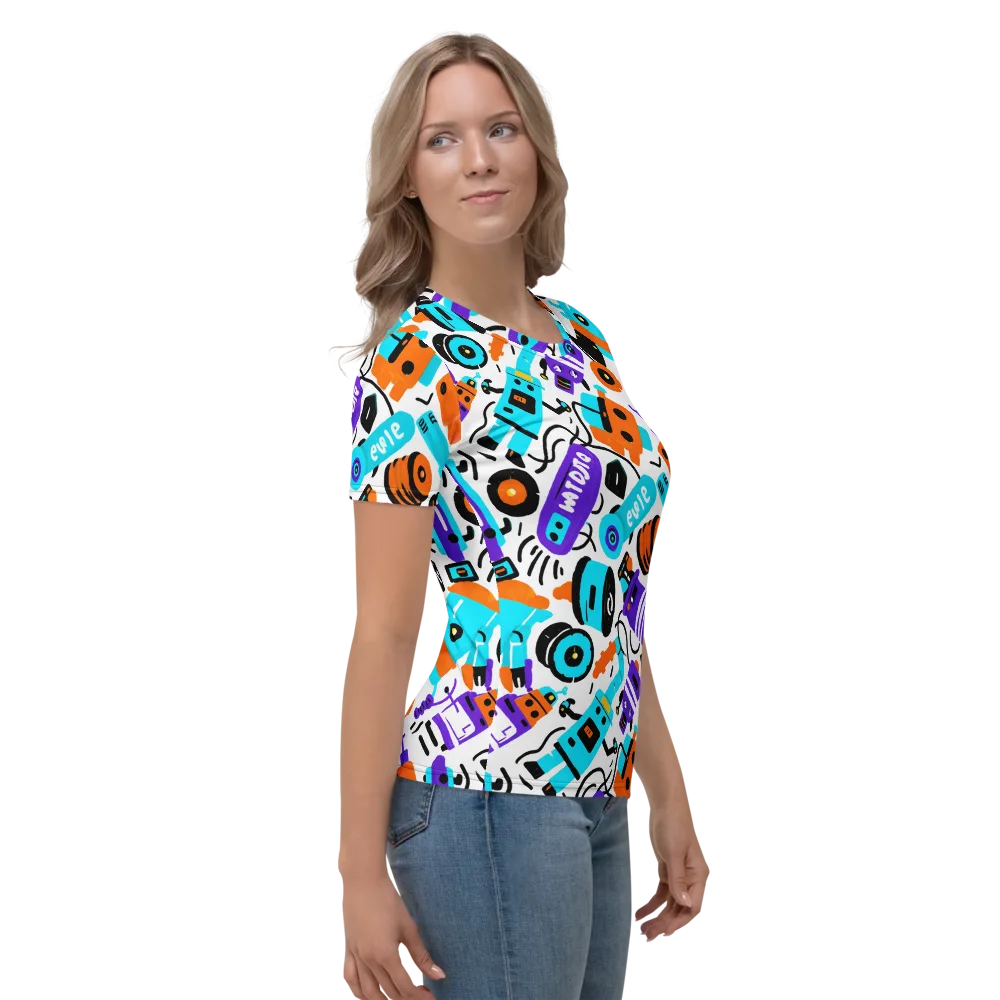 Robo Rave on Women's Crew Neck T-Shirt — Right