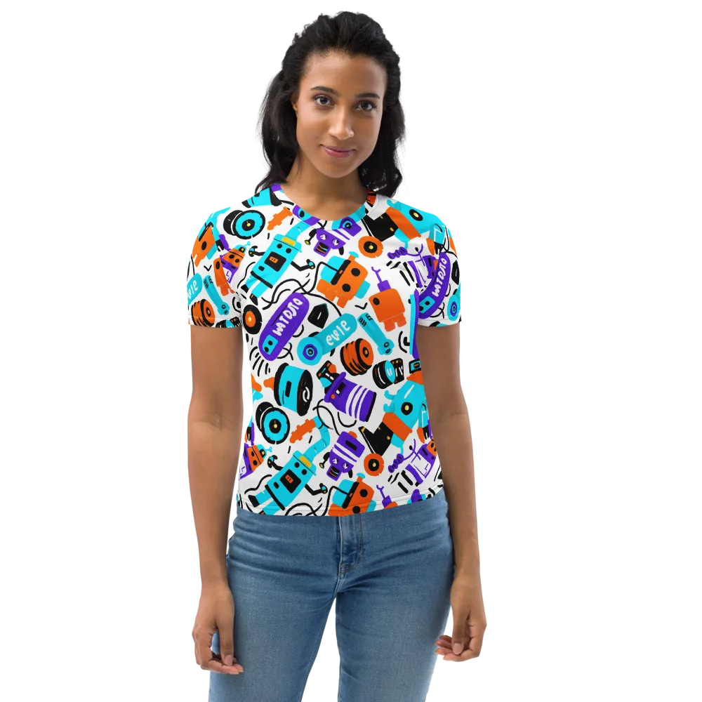 Robo Rave on Women's Crew Neck T-Shirt — Front