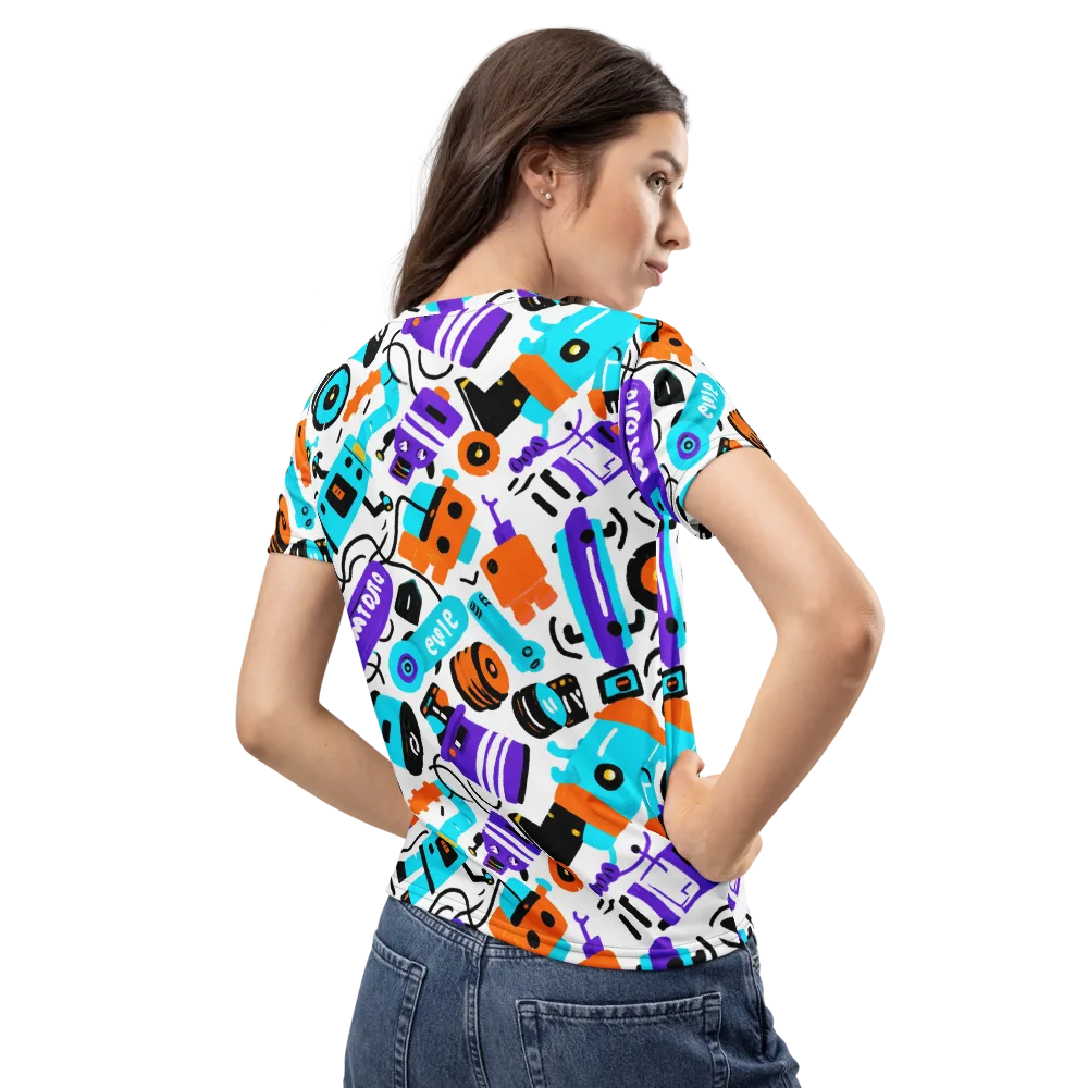 Robo Rave on Women's Crew Neck T-Shirt — Back