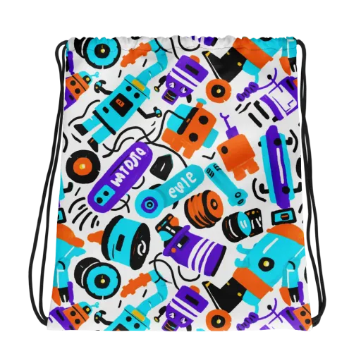 Robo Rave on a Drawstring Bag