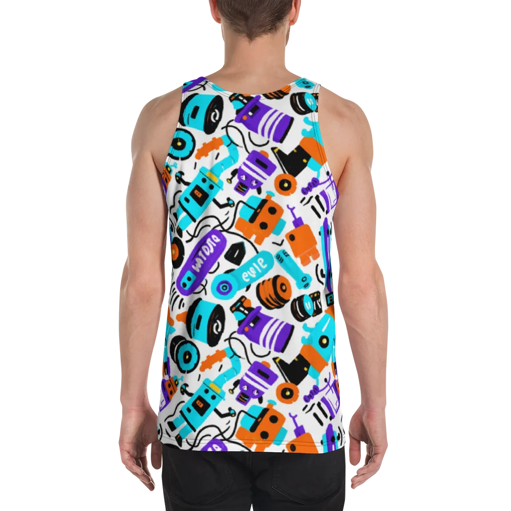 Robo Rave on Men's Tank Top — Back