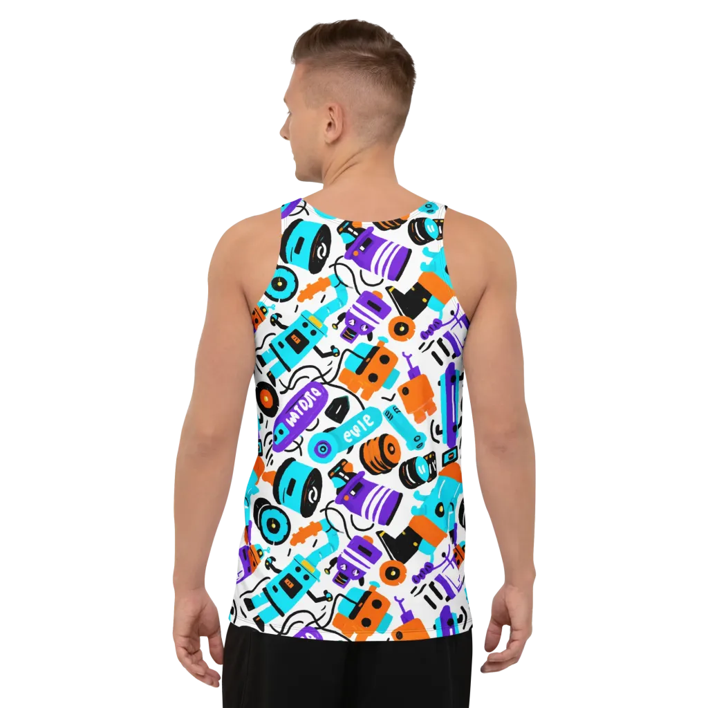 Robo Rave on Men's Tank Top — Back