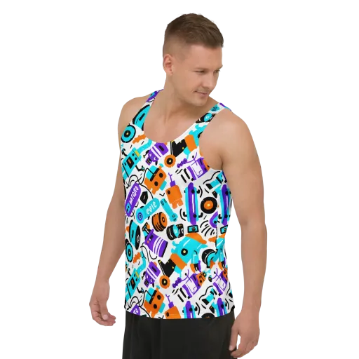Robo Rave on a Men's Tank Top