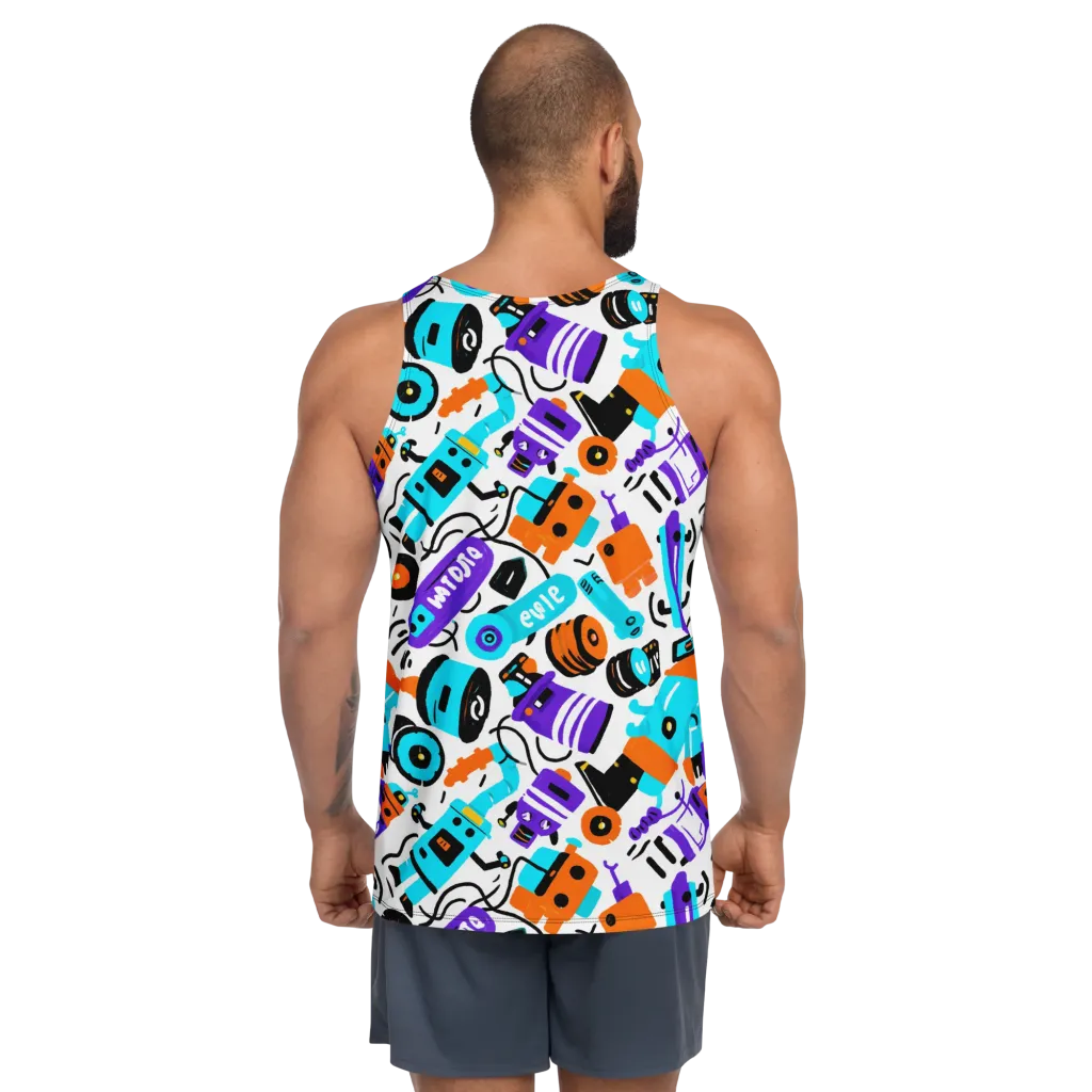 Robo Rave on Men's Tank Top — Back