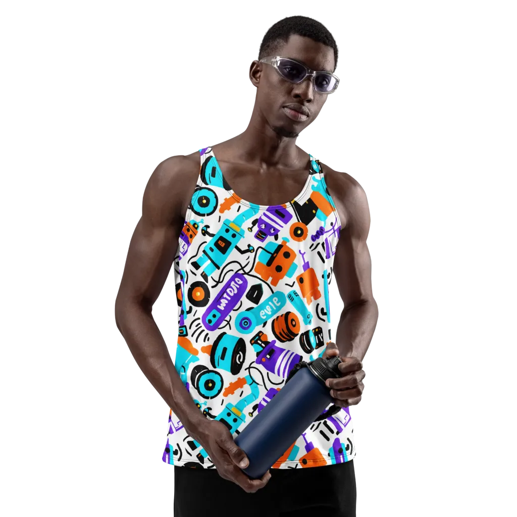 Robo Rave on Men's Tank Top — Front