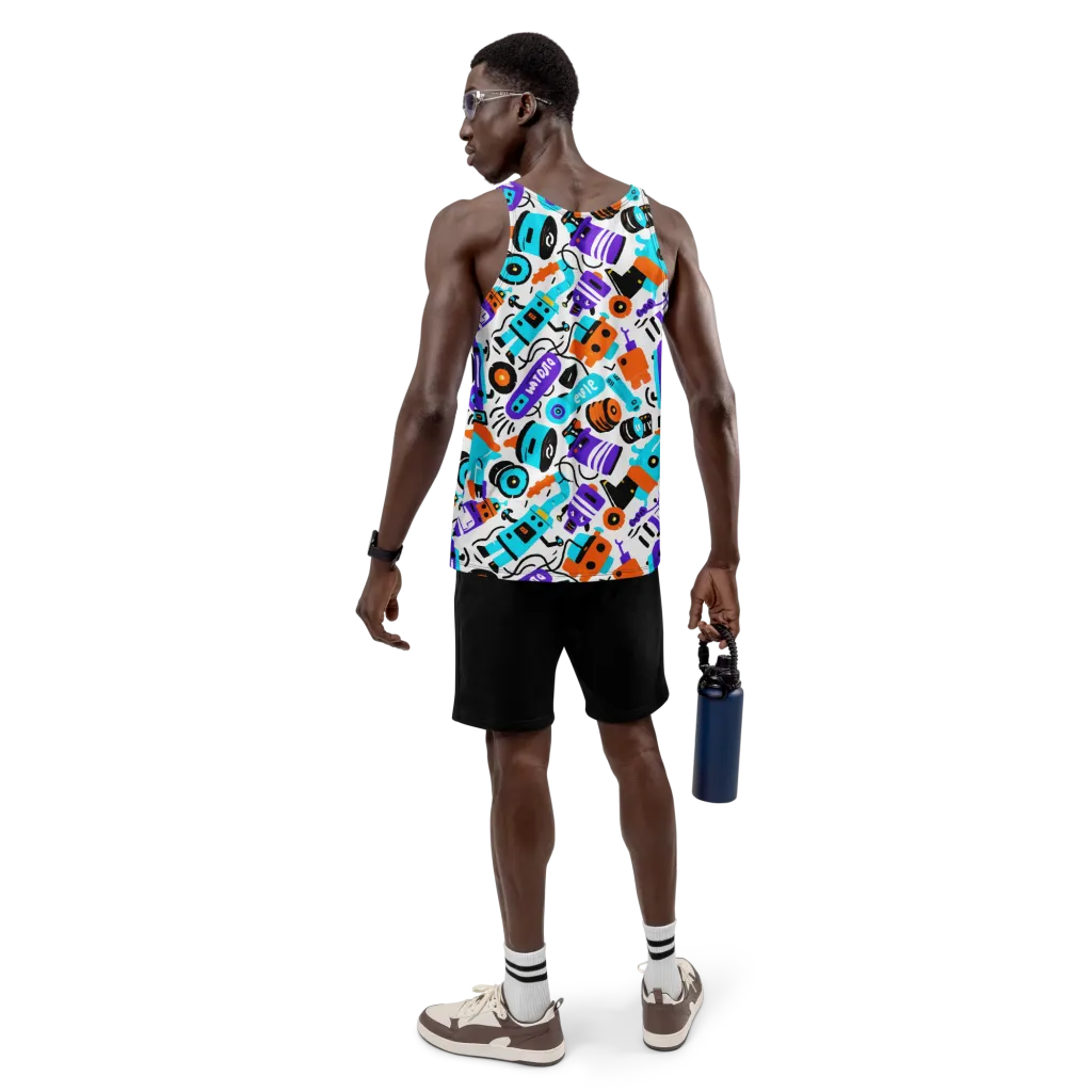 Robo Rave on Men's Tank Top — Back
