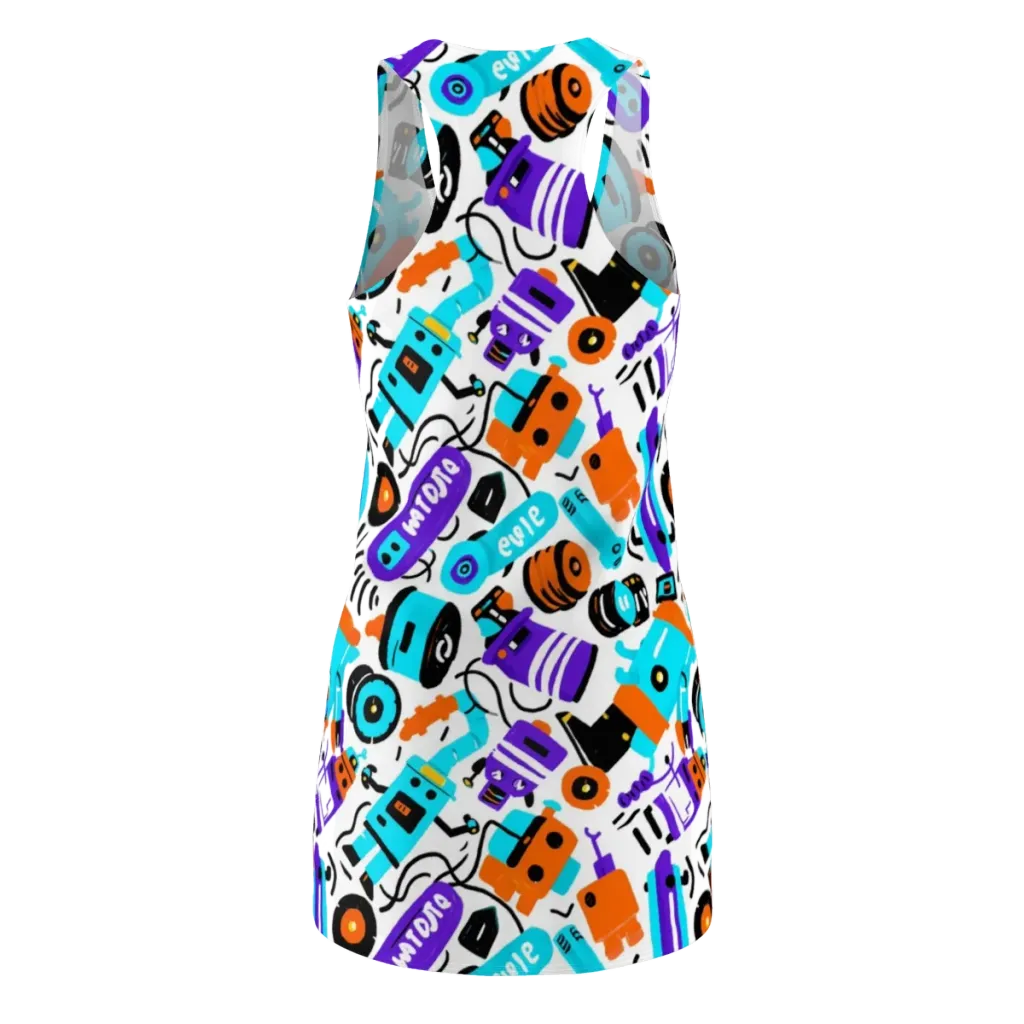 Robo Rave on Racerback Dress — Back