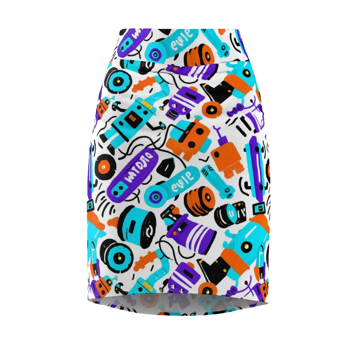 Robo Rave on Pencil Skirt — Front