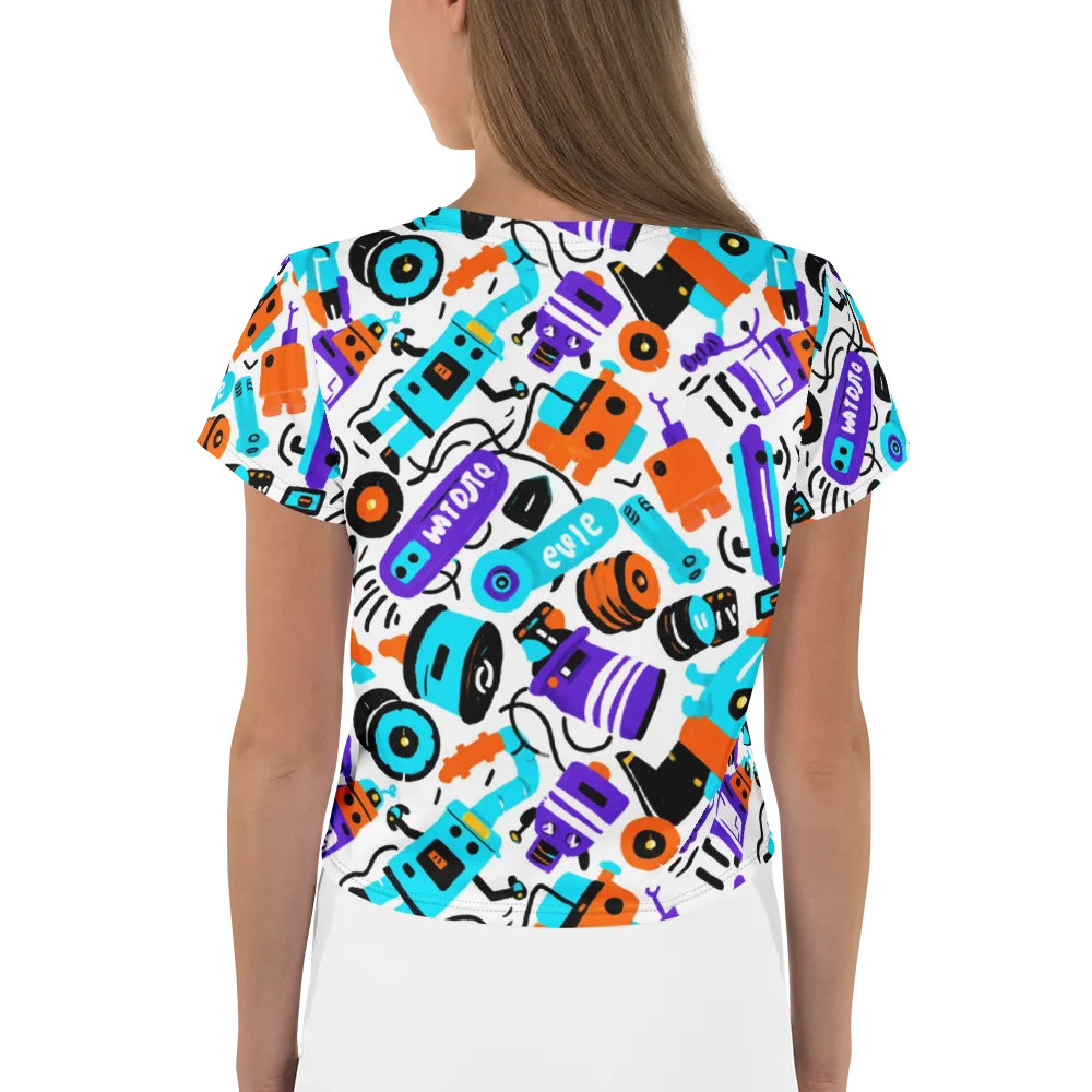 Robo Rave on Crop Tee — Back