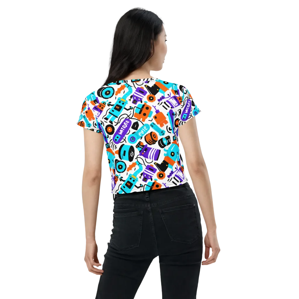 Robo Rave on Crop Tee — Back