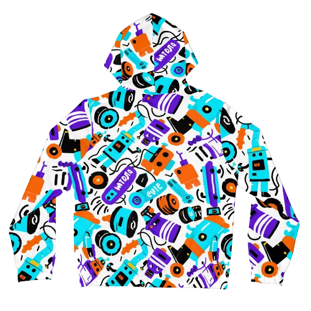 Robo Rave on Women's Full-Zip Hoodie — Back