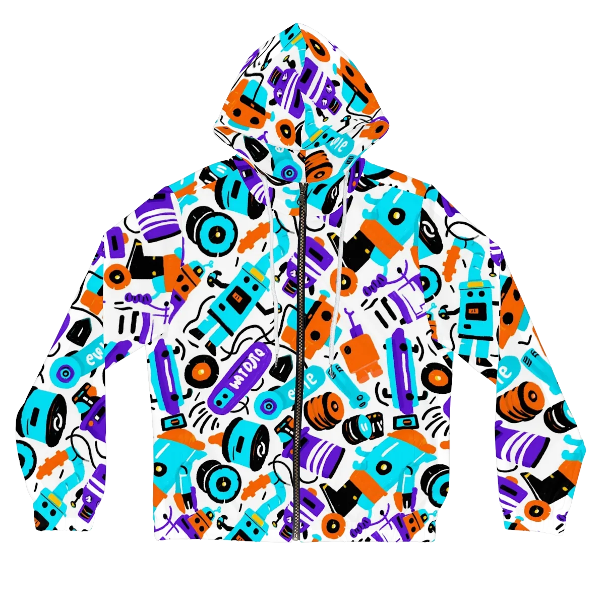 Robo Rave on Women's Full-Zip Hoodie — Front