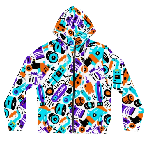 Robo Rave on a Women's Full-Zip Hoodie
