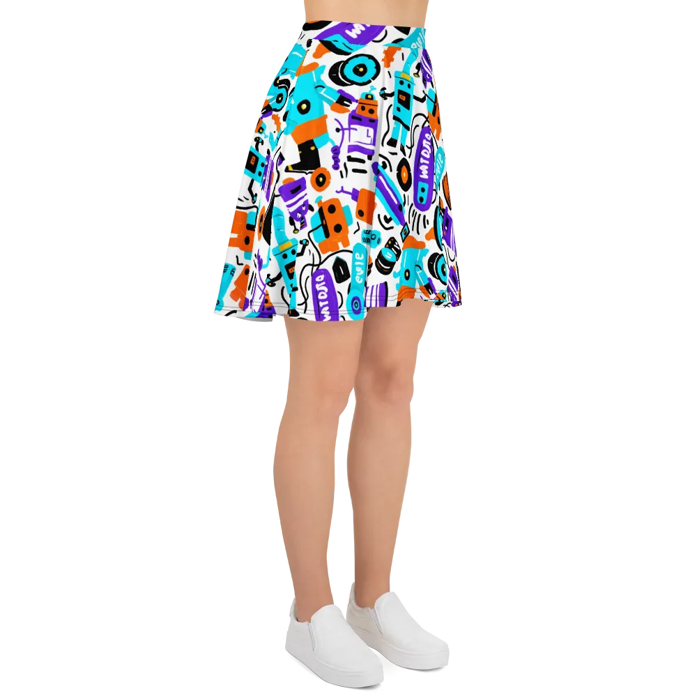 Robo Rave on Skater Skirt — Right