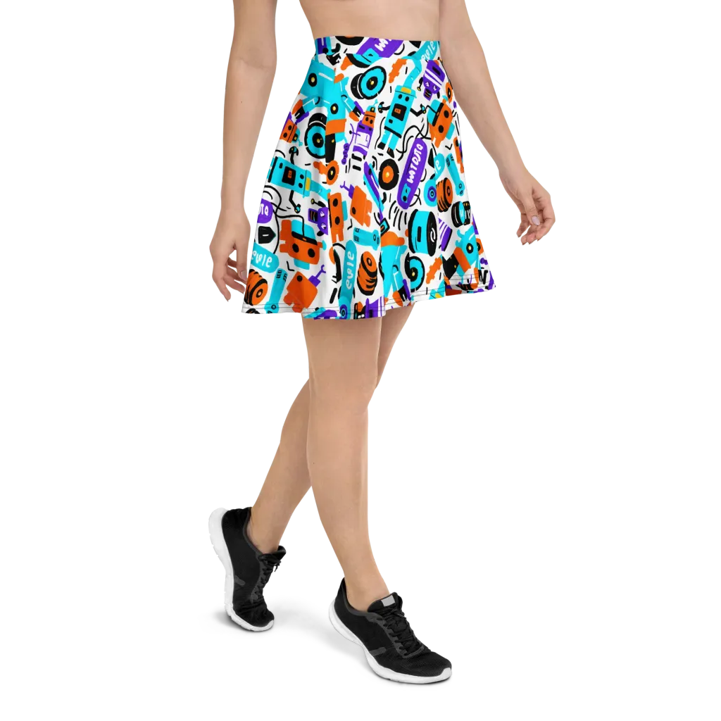 Robo Rave on Skater Skirt — Right