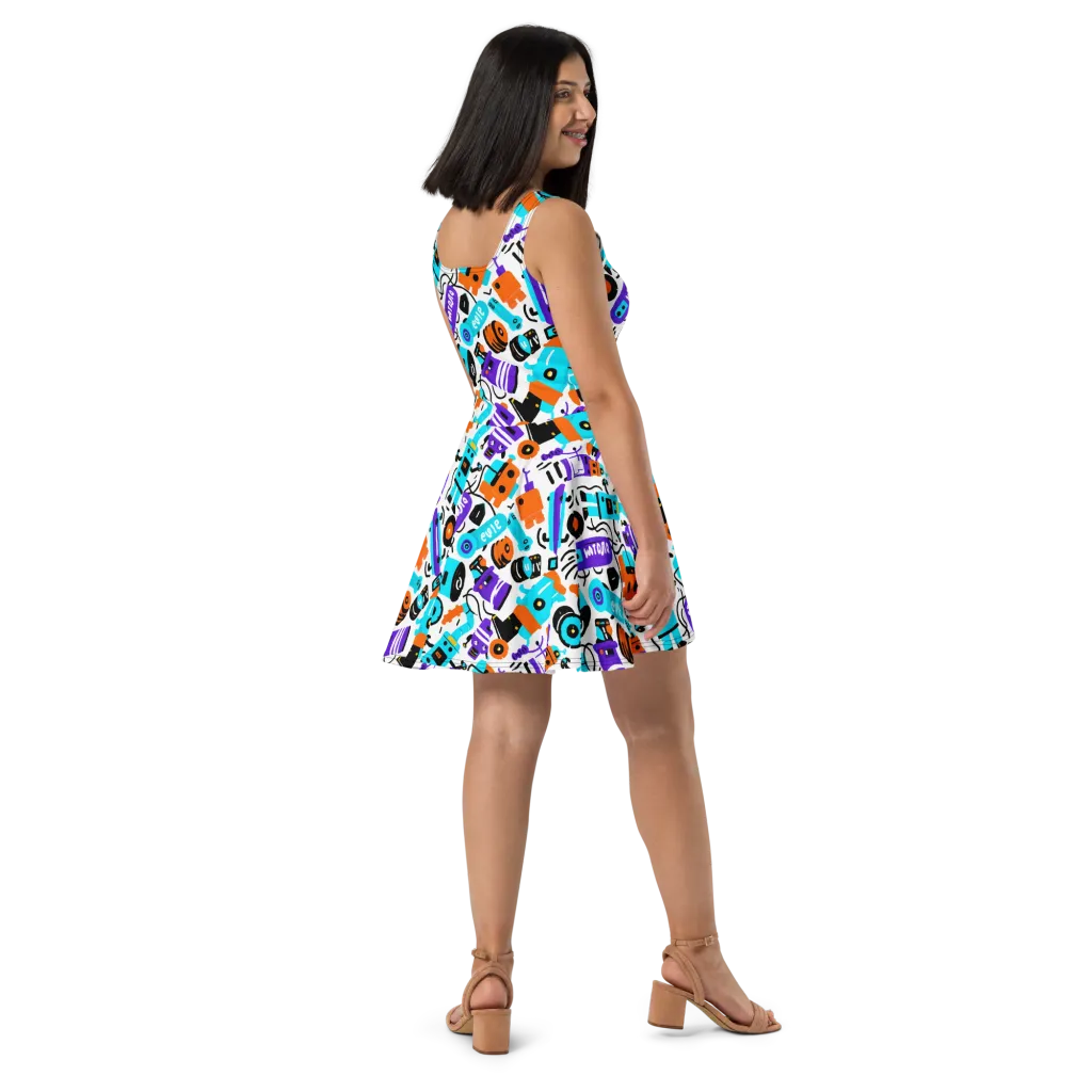 Robo Rave on Skater Dress — Right