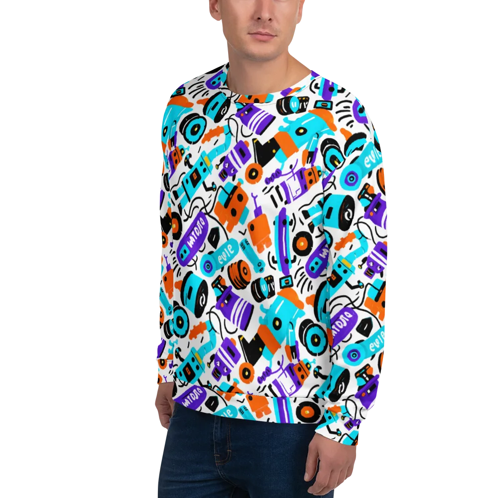 Robo Rave on Sweatshirt — Left Front