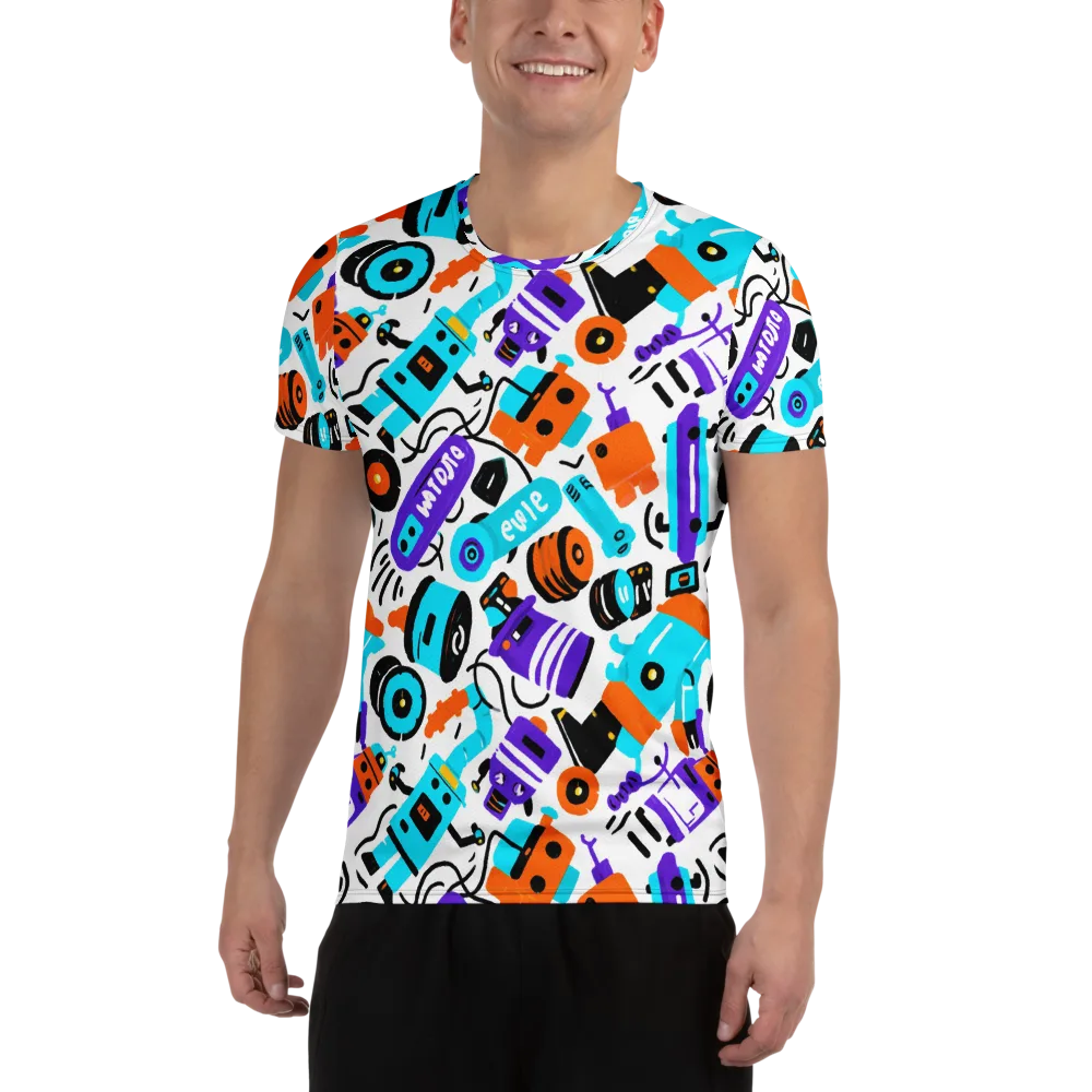 Robo Rave on Men's Athletic T-Shirt — Front