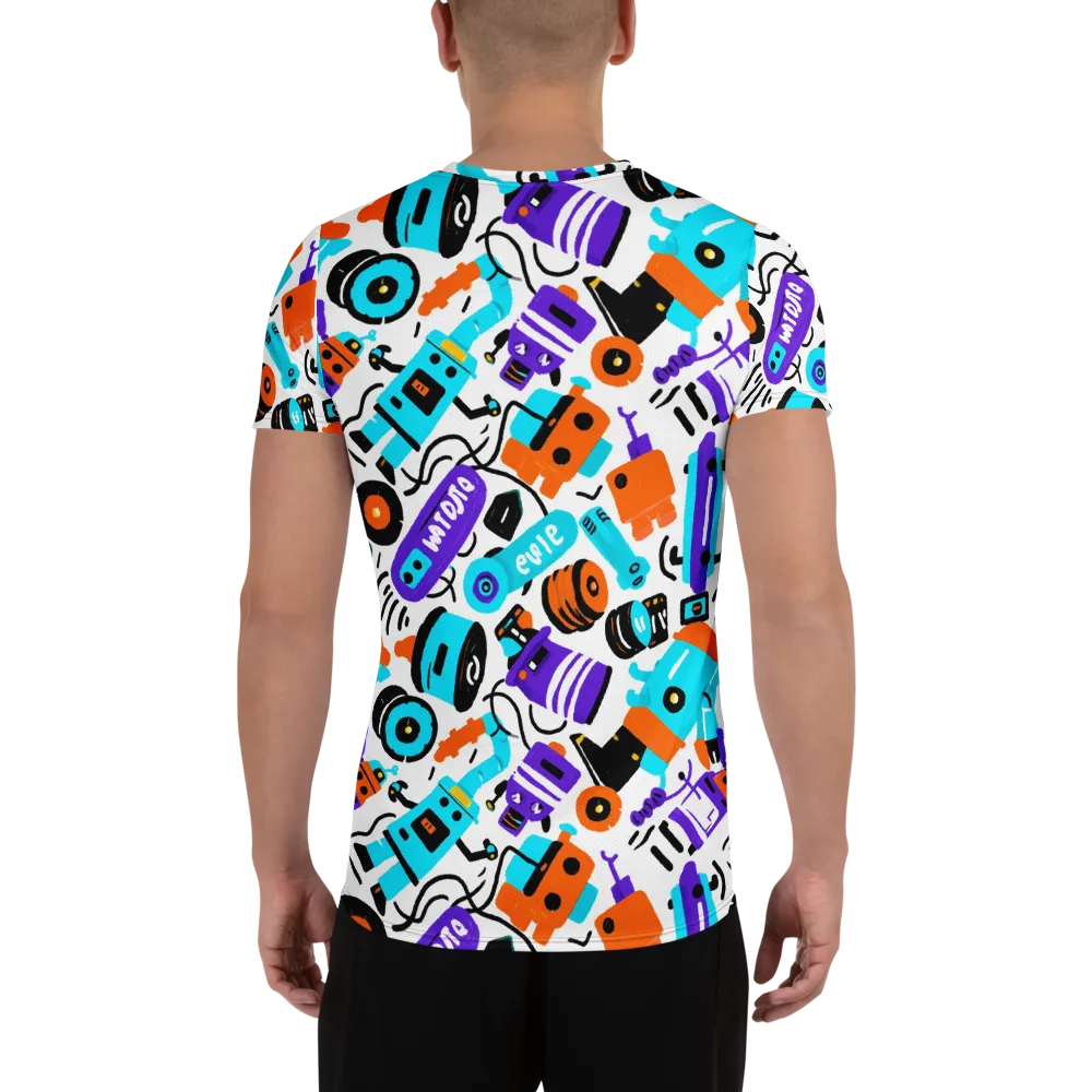 Robo Rave on Men's Athletic T-Shirt — Back