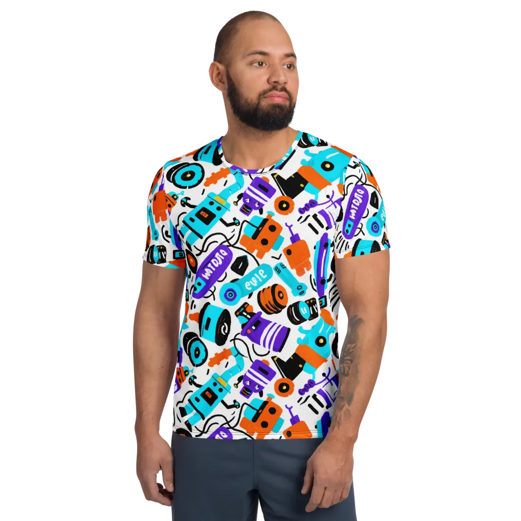 Robo Rave on Men's Athletic T-Shirt — Front