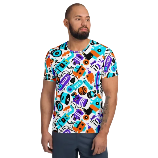 Robo Rave on a Men's Athletic T-Shirt