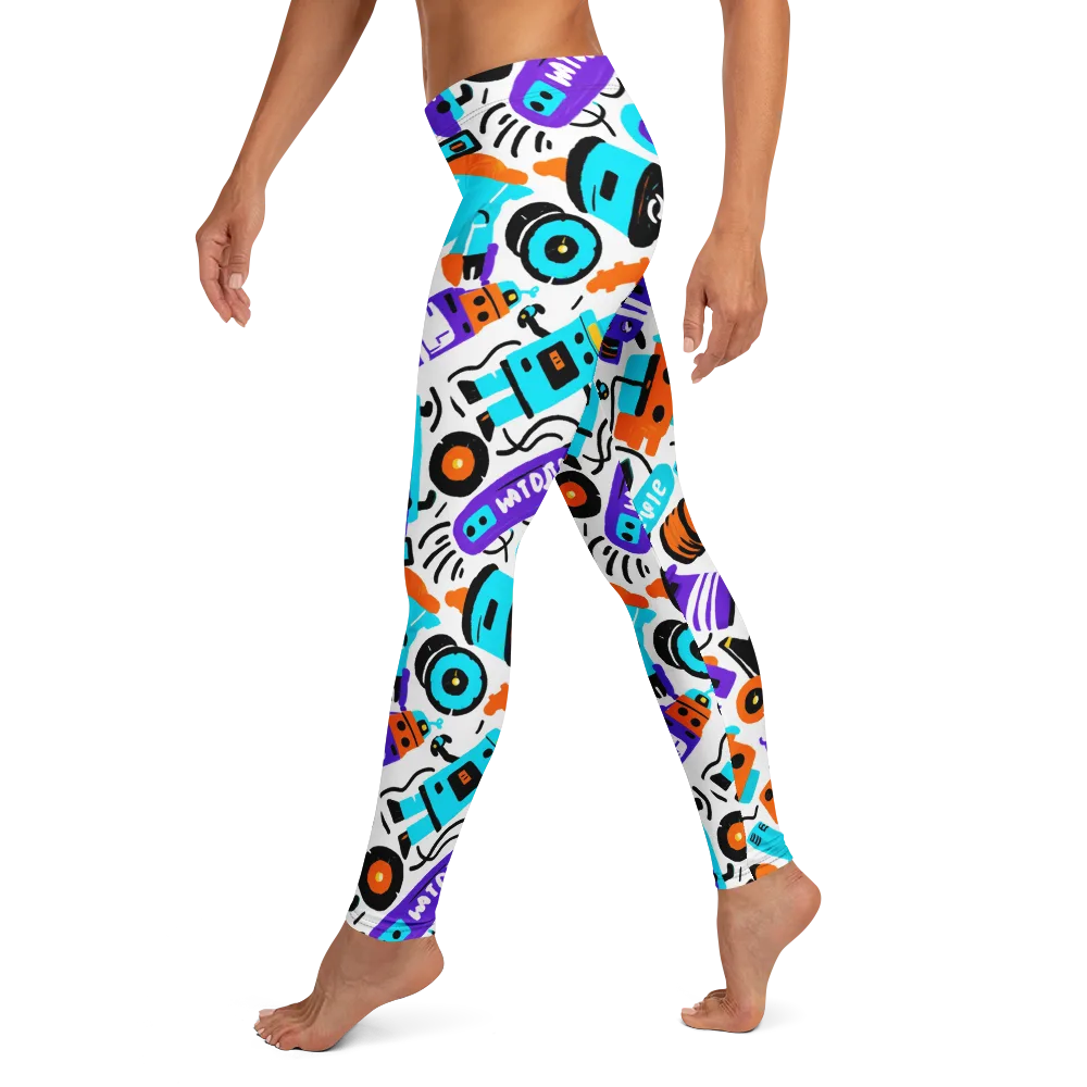 Robo Rave on Leggings — Left