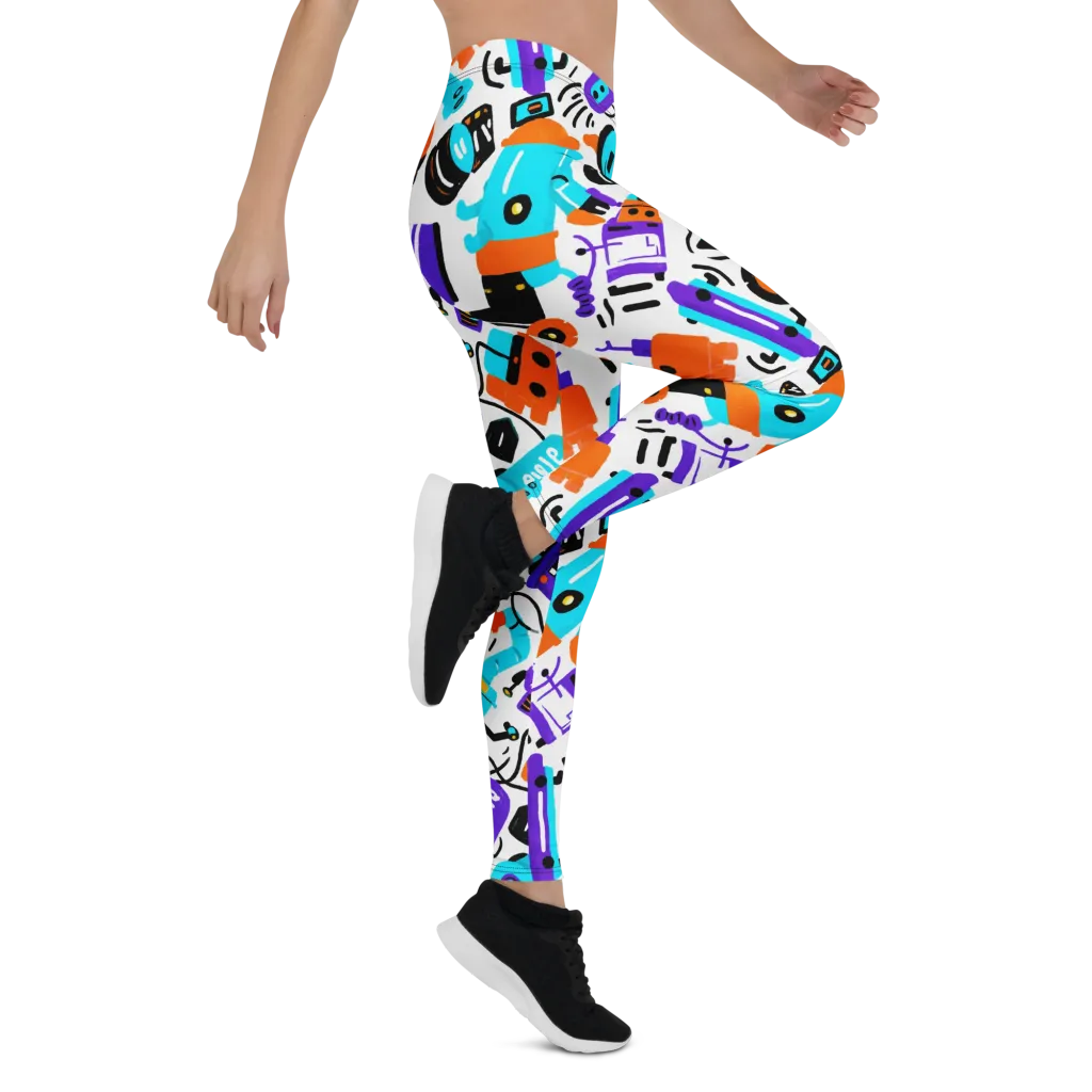 Robo Rave on Leggings — Right