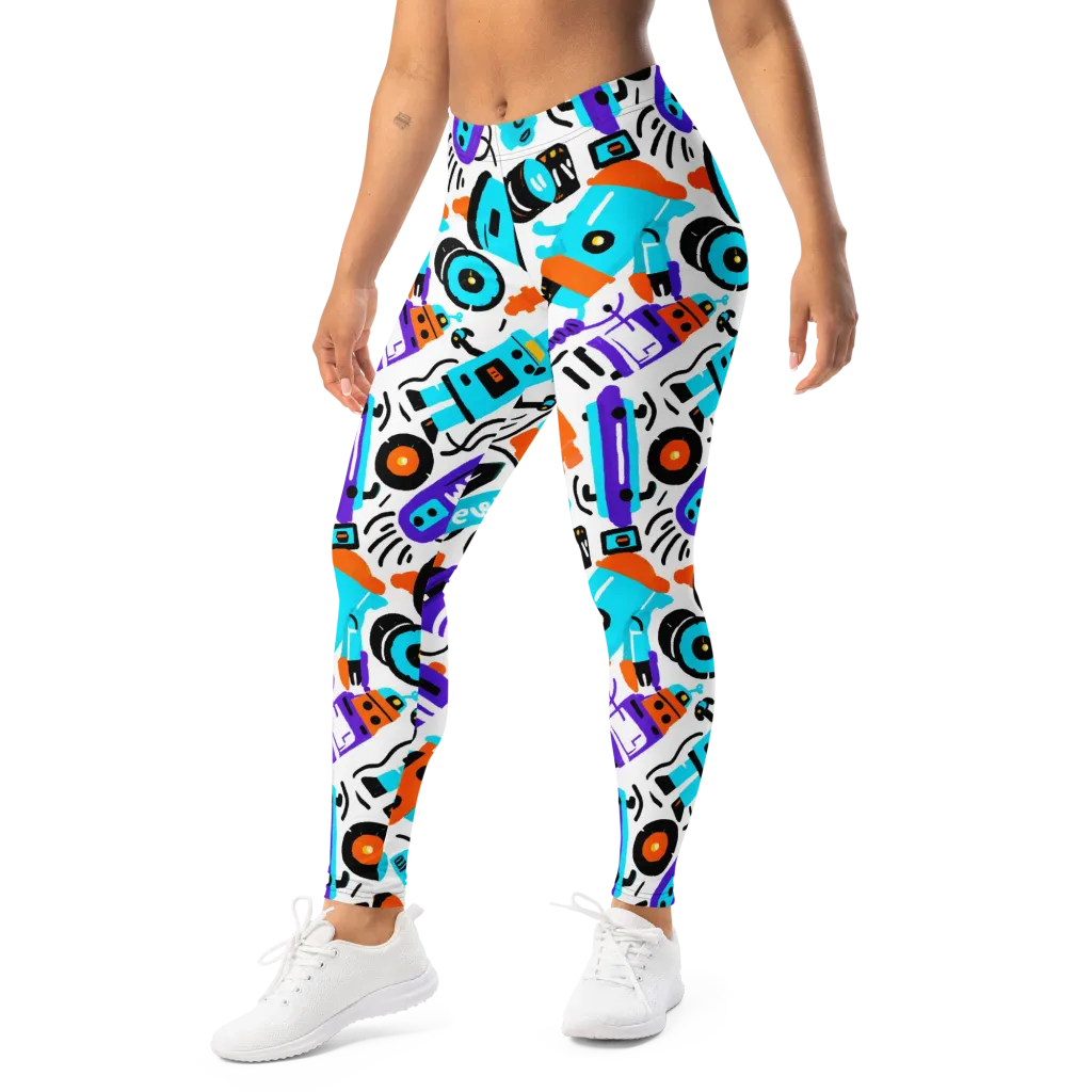 Robo Rave on Leggings — Left Front