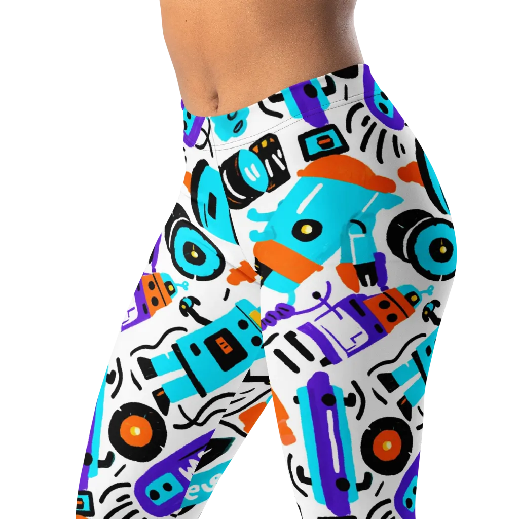 Robo Rave on Leggings — Left Front
