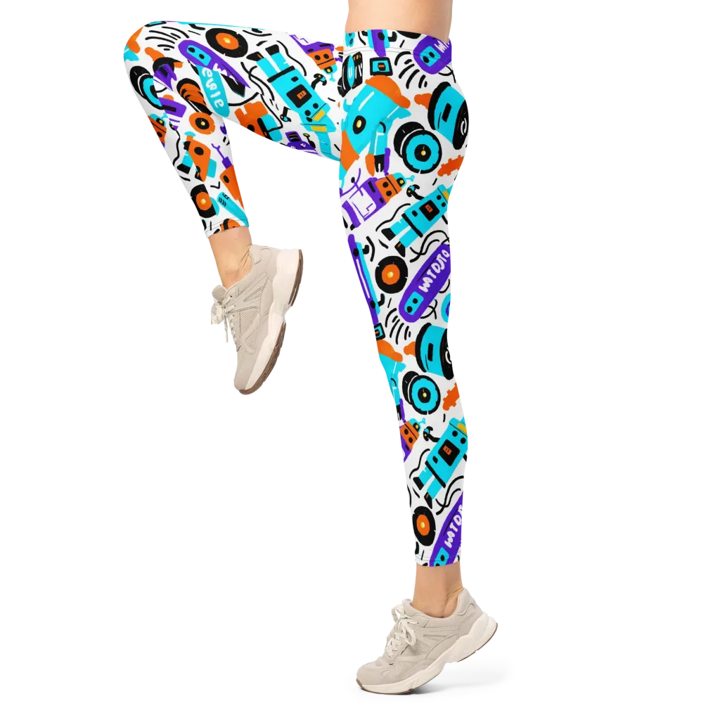 Robo Rave on Leggings — Left