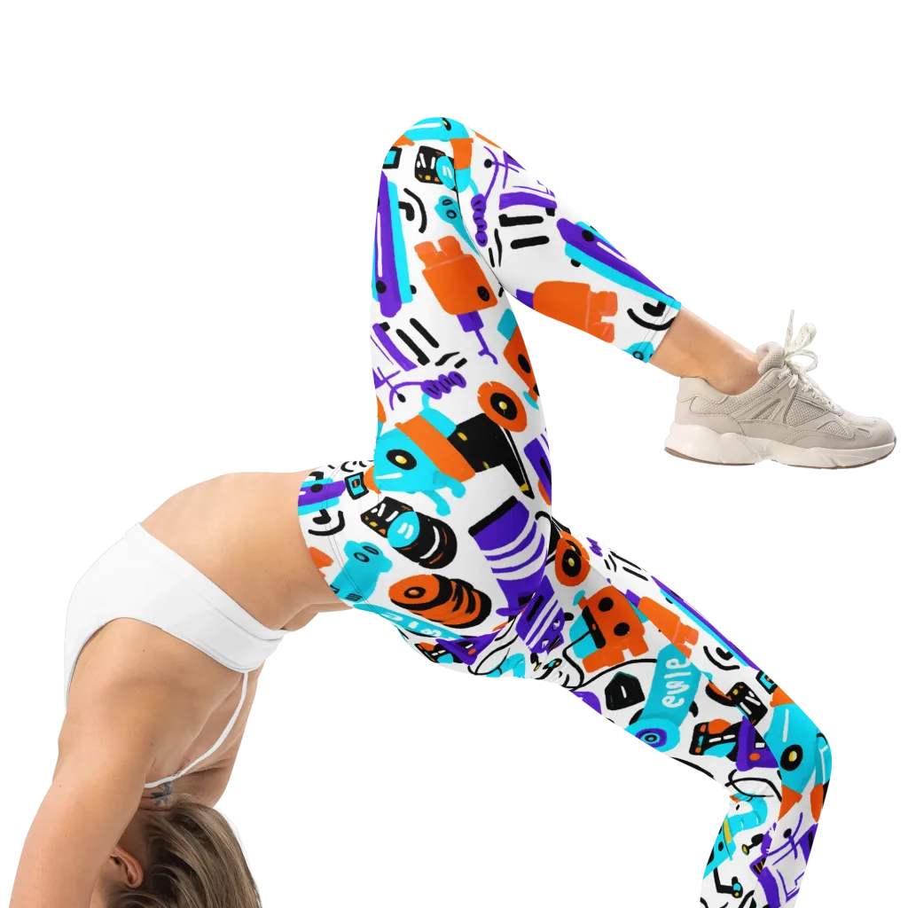 Robo Rave on Leggings — Right