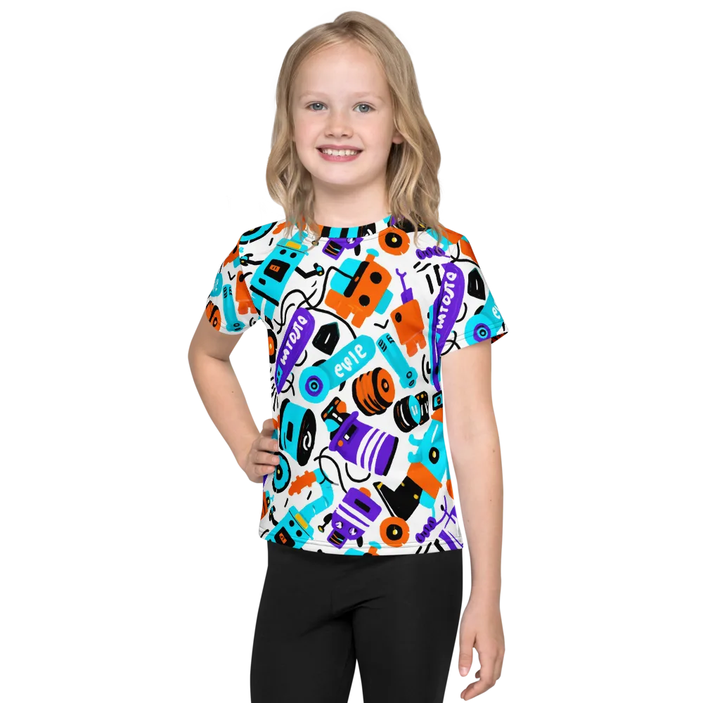 Robo Rave on Kids Crew Neck T-Shirt — Front