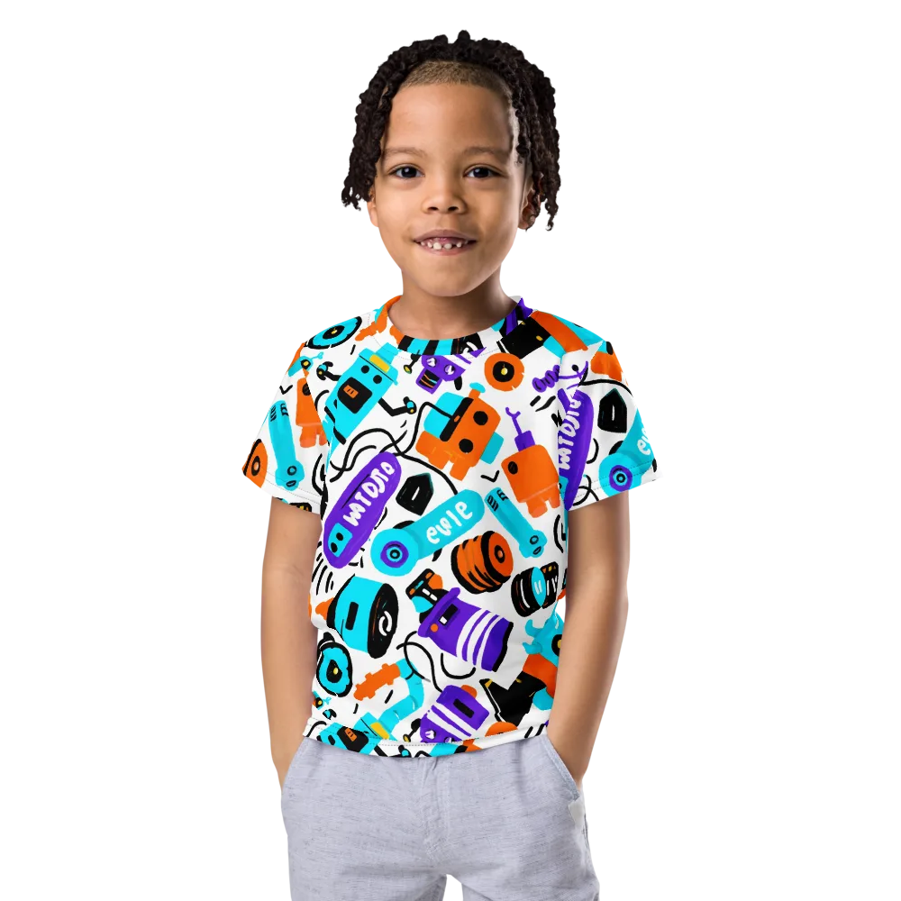 Robo Rave on Kids Crew Neck T-Shirt — Front