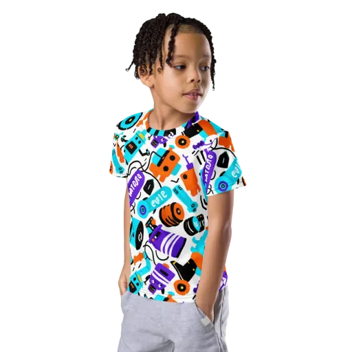 Robo Rave on a Kids Crew Neck T-Shirt