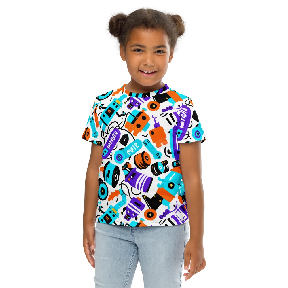 Robo Rave on Kids Crew Neck T-Shirt — Front