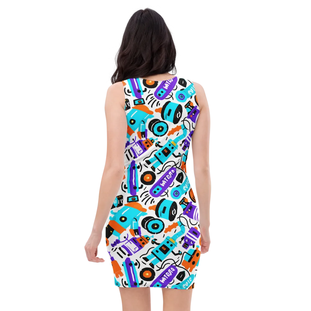 Robo Rave on Bodycon Dress — Back