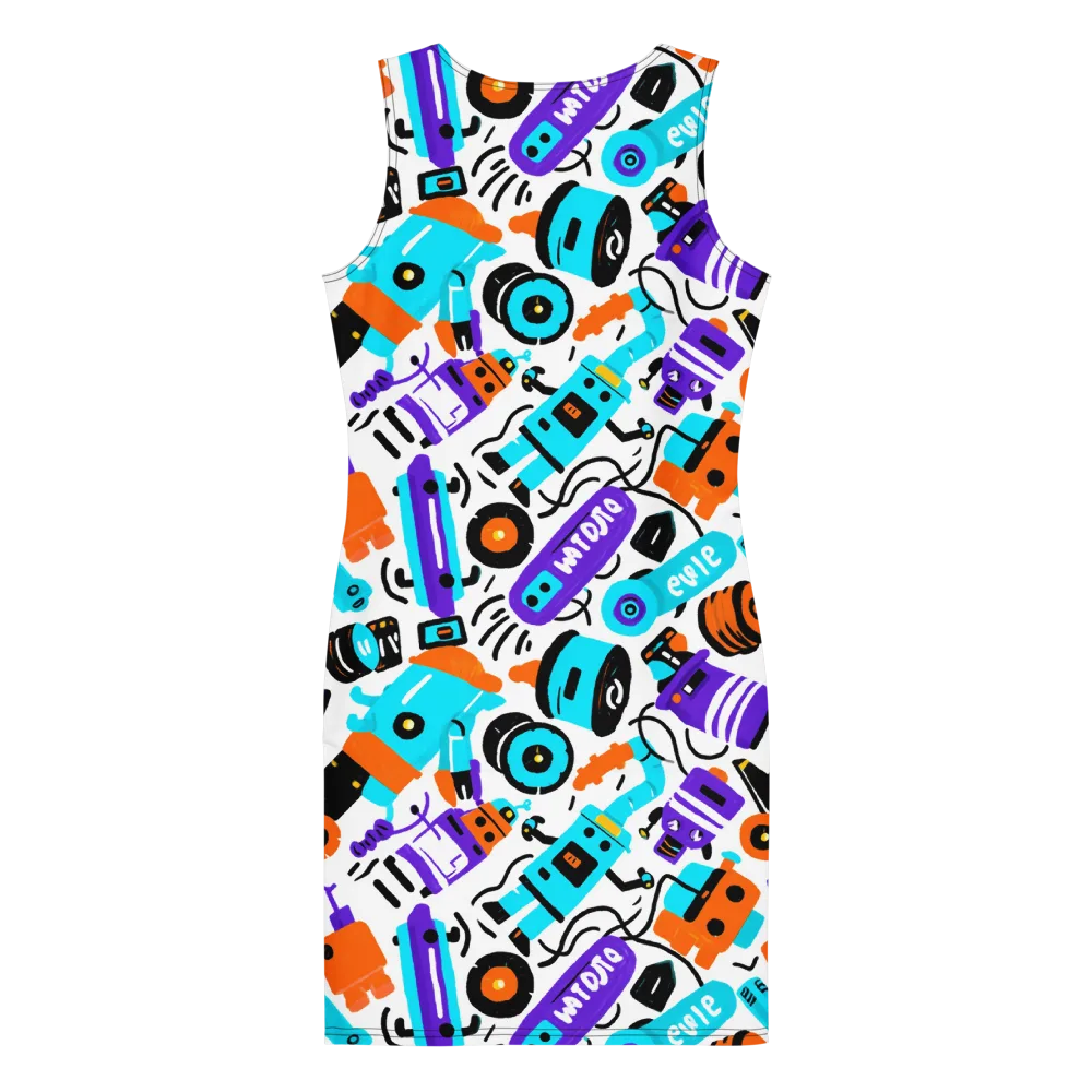 Robo Rave on Bodycon Dress — Back