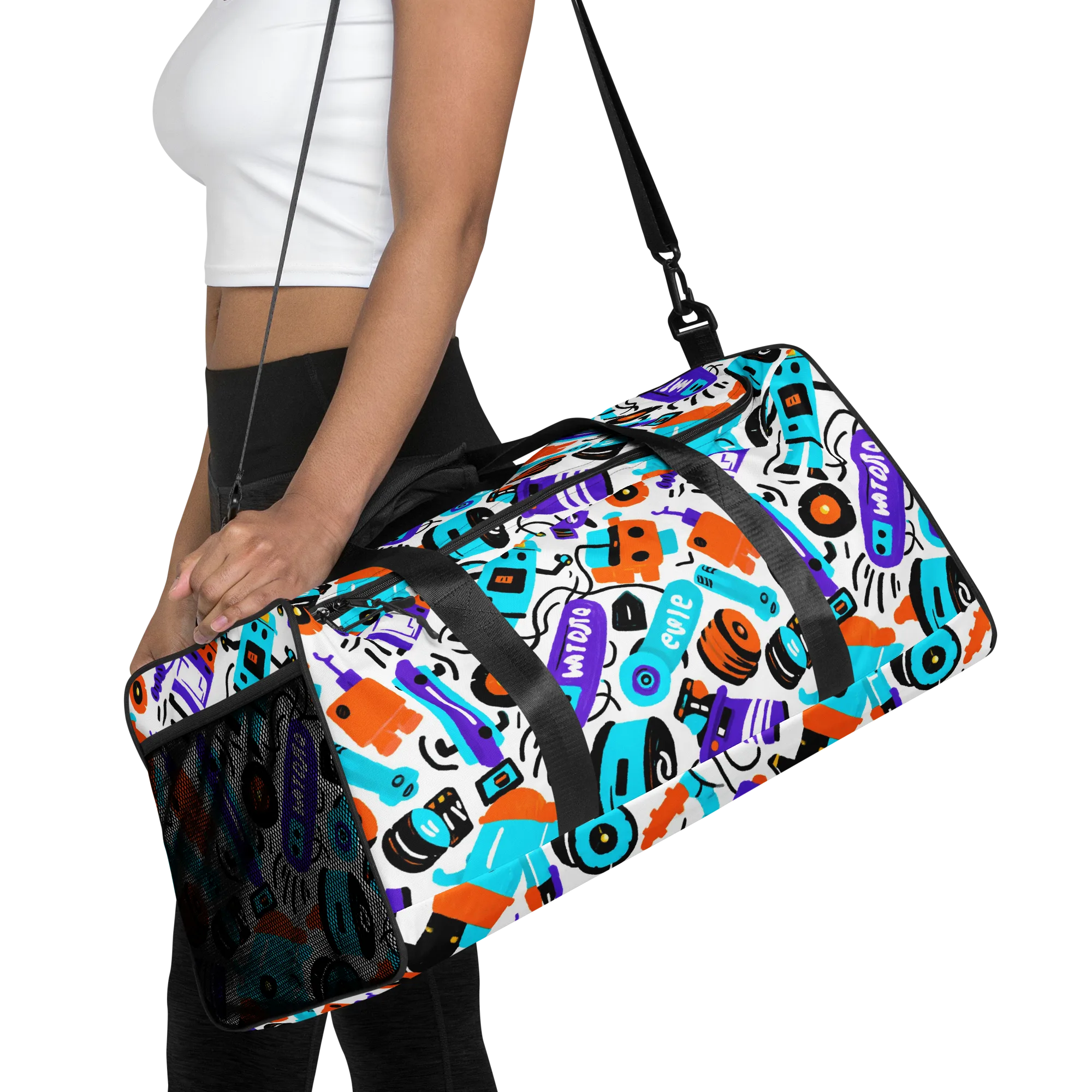 Robo Rave on Duffle Bag — Front