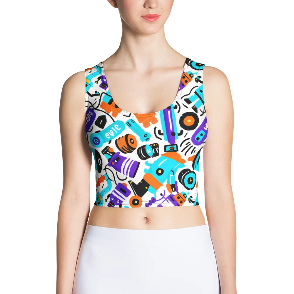 Robo Rave on Crop Top — Front