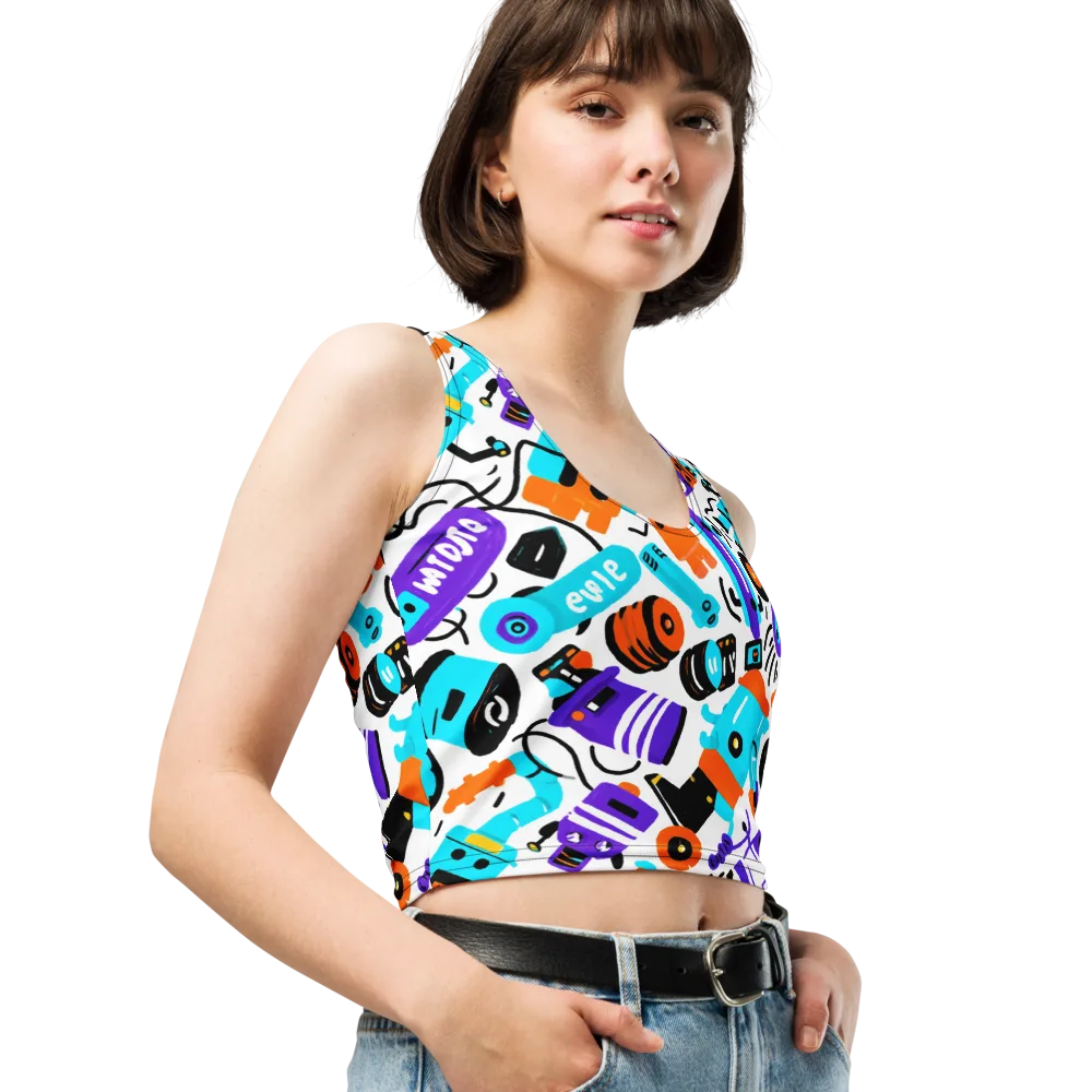 Robo Rave on Crop Top — Right Front