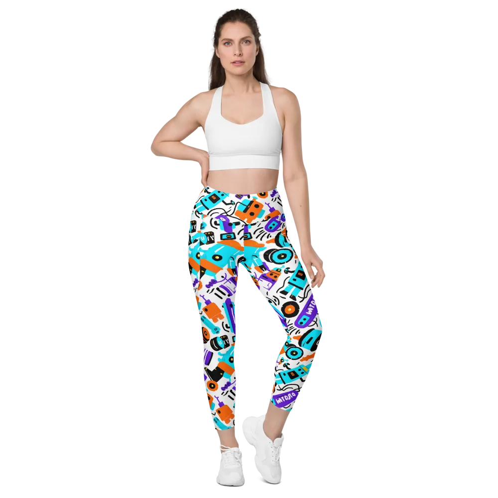 Robo Rave on Leggings with Pockets — Front