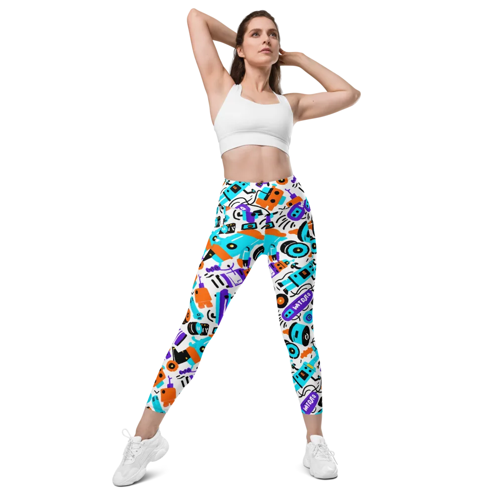 Robo Rave on Leggings with Pockets — Front