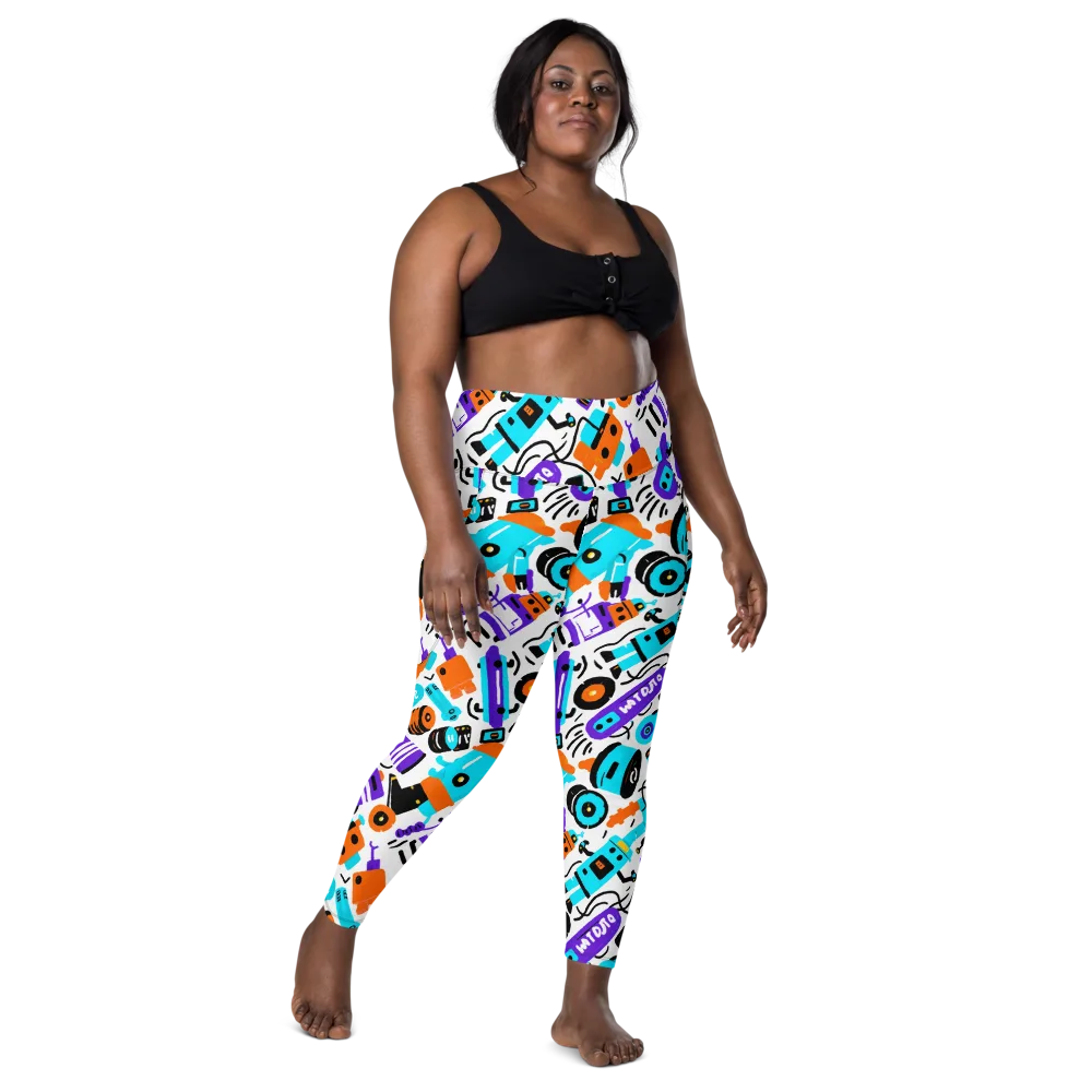 Robo Rave on Leggings with Pockets — Front