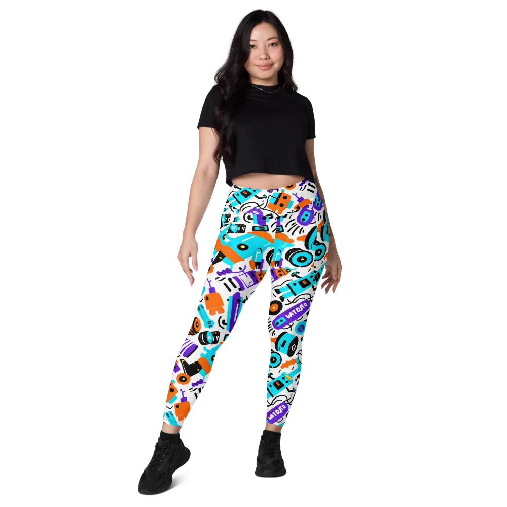 Robo Rave on Leggings with Pockets — Front