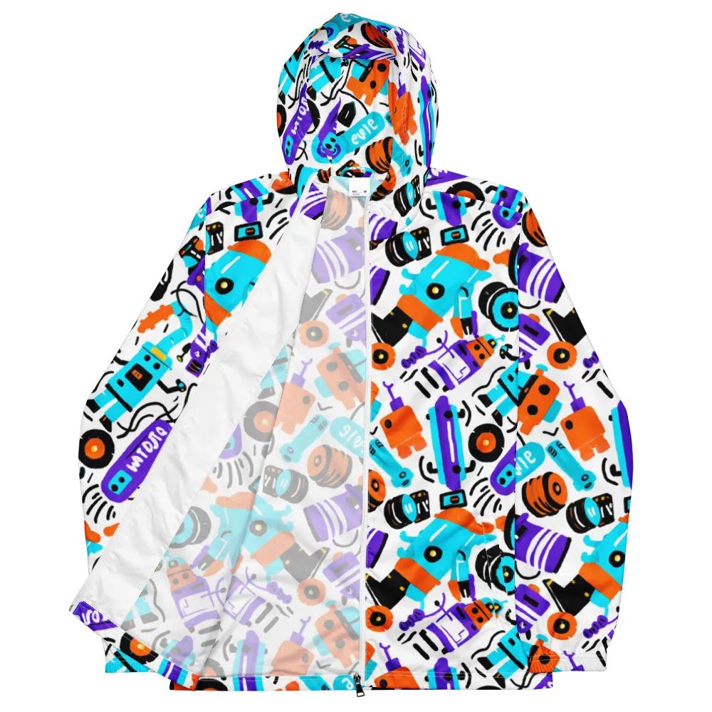 Robo Rave on Men's Windbreaker — Front