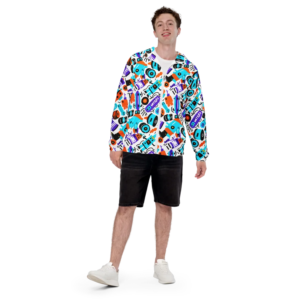 Robo Rave on Men's Windbreaker — Front