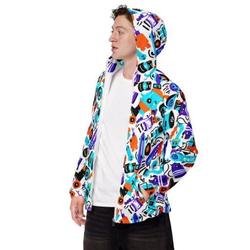 Robo Rave on a Men's Windbreaker