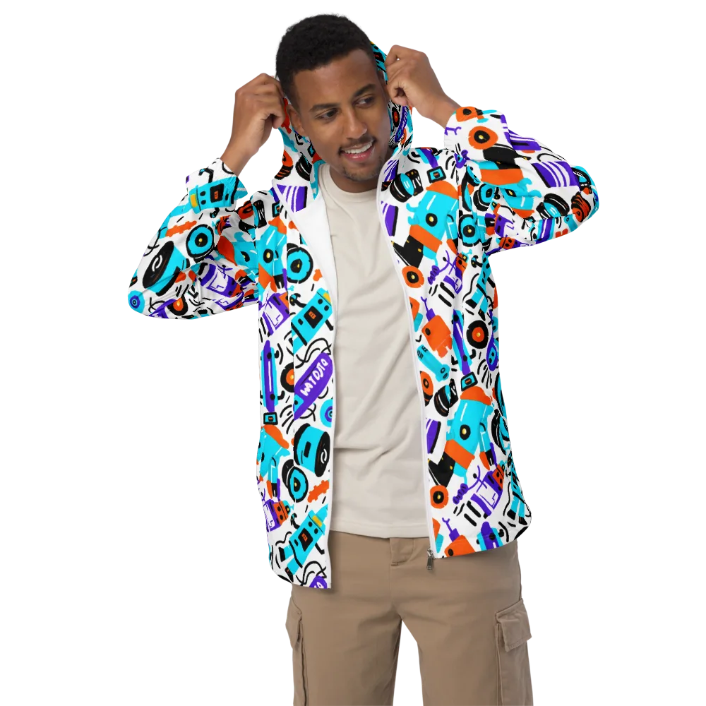 Robo Rave on Men's Windbreaker — Front