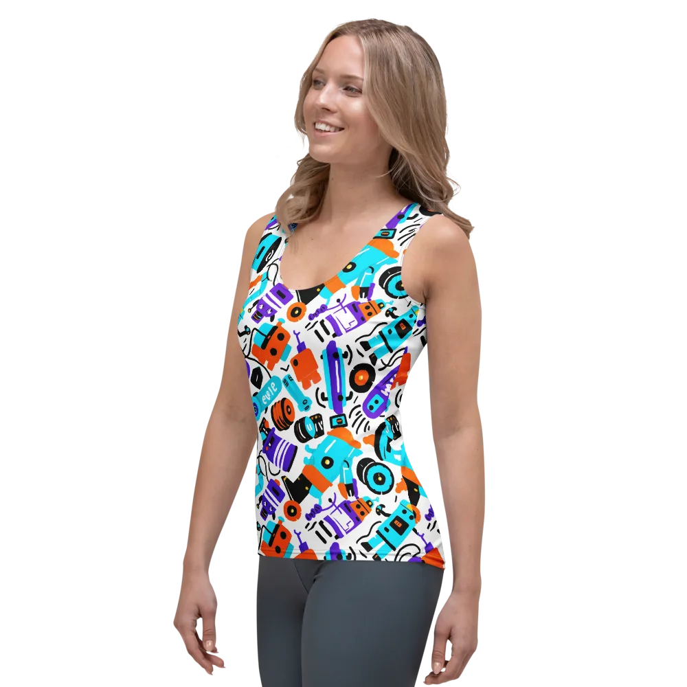 Robo Rave on Women's Tank Top — Left Front